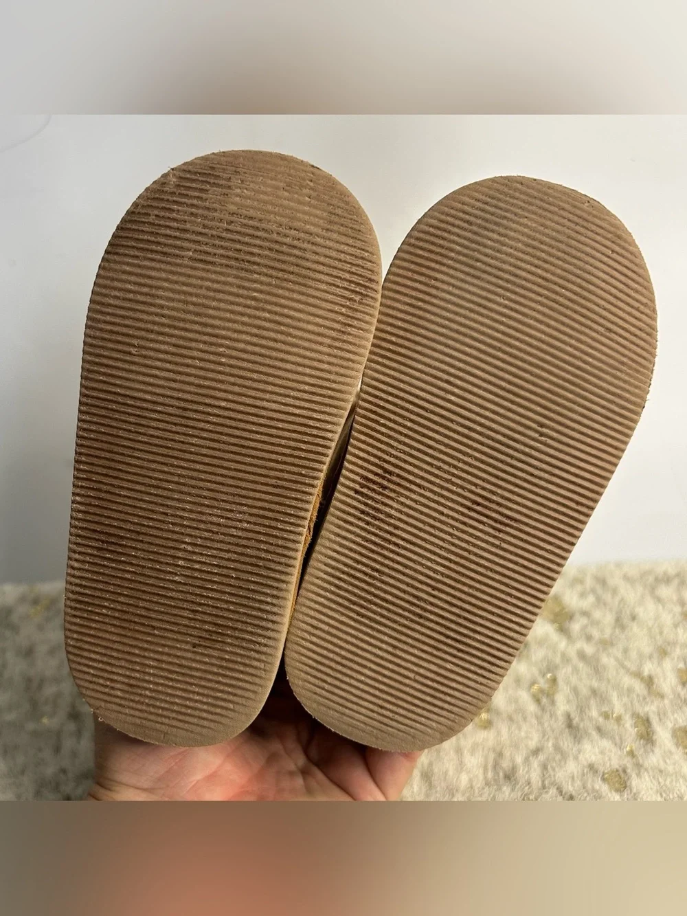 5 for $25🔥Crazy 8 Tan Moccassin Booties Baby Girl Size 7